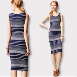 Anthropologie Maeve Navy/White Edisto Casual Maxi Dress Small